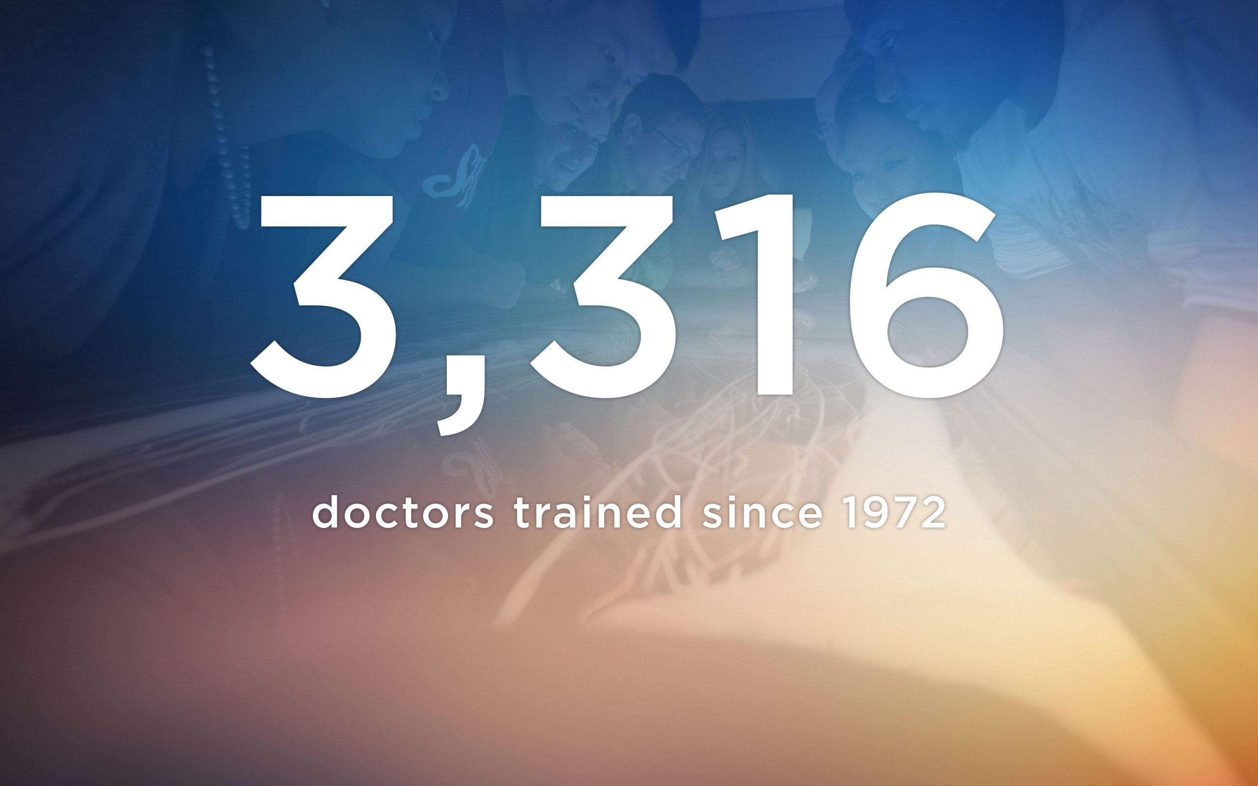 3316 – number of doctors trained since 1972 (as of class of 2015)